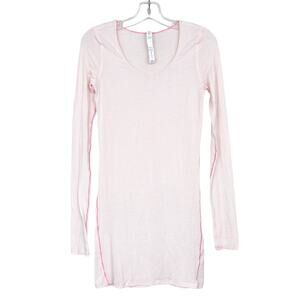 Lululemon Light Pink Ribbed Long Sleeve Tunic Top Sz 4